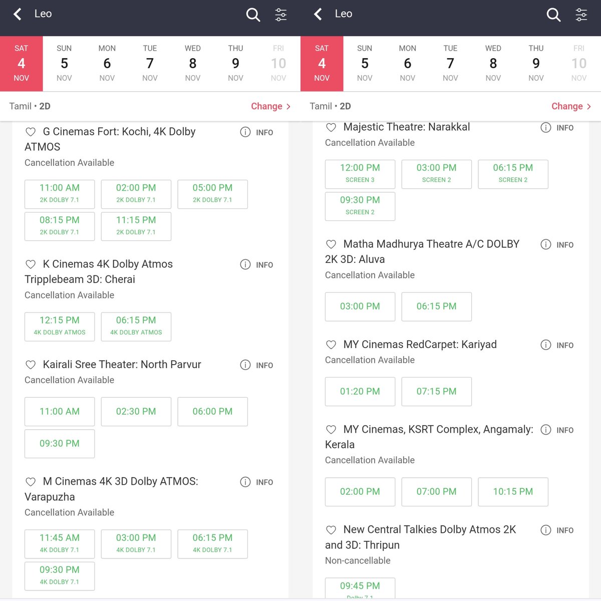 saniyansak34420's tweet photo. Nov 4 th - 🟢
Weekend means few will start vadai to Kerala BO😃
Leo is complete washout post first weekend in Kerala. Whatever numbers comes out of Kerala divide➗ by 2 you will get actual Box office Numbers😃
#LeoScam #LeoDisaster
#Fraud7ScreenStudios #LeoGreenRevolution https://t.co/2IzGJBIYfC