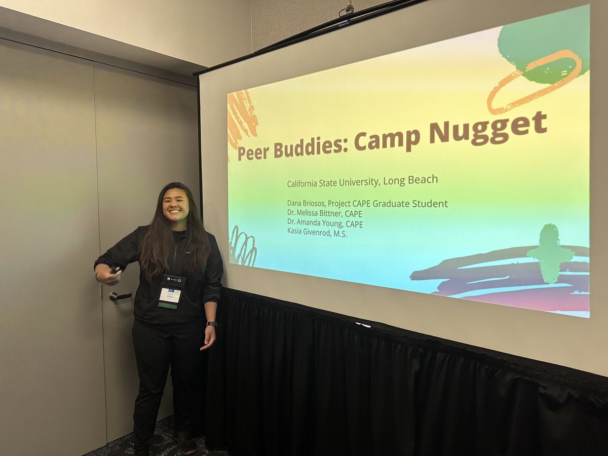 NAPEC2021's tweet photo. Long Beach State Project CAPE Scholar Dana Briosos's Peer Buddies: Camp Nugget Presentation! https://t.co/tGr2lVisuU