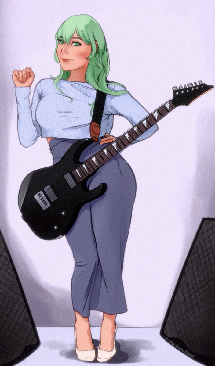 three words: guitar sister byleth 🎸😋 (original char. design by @hitomio16)