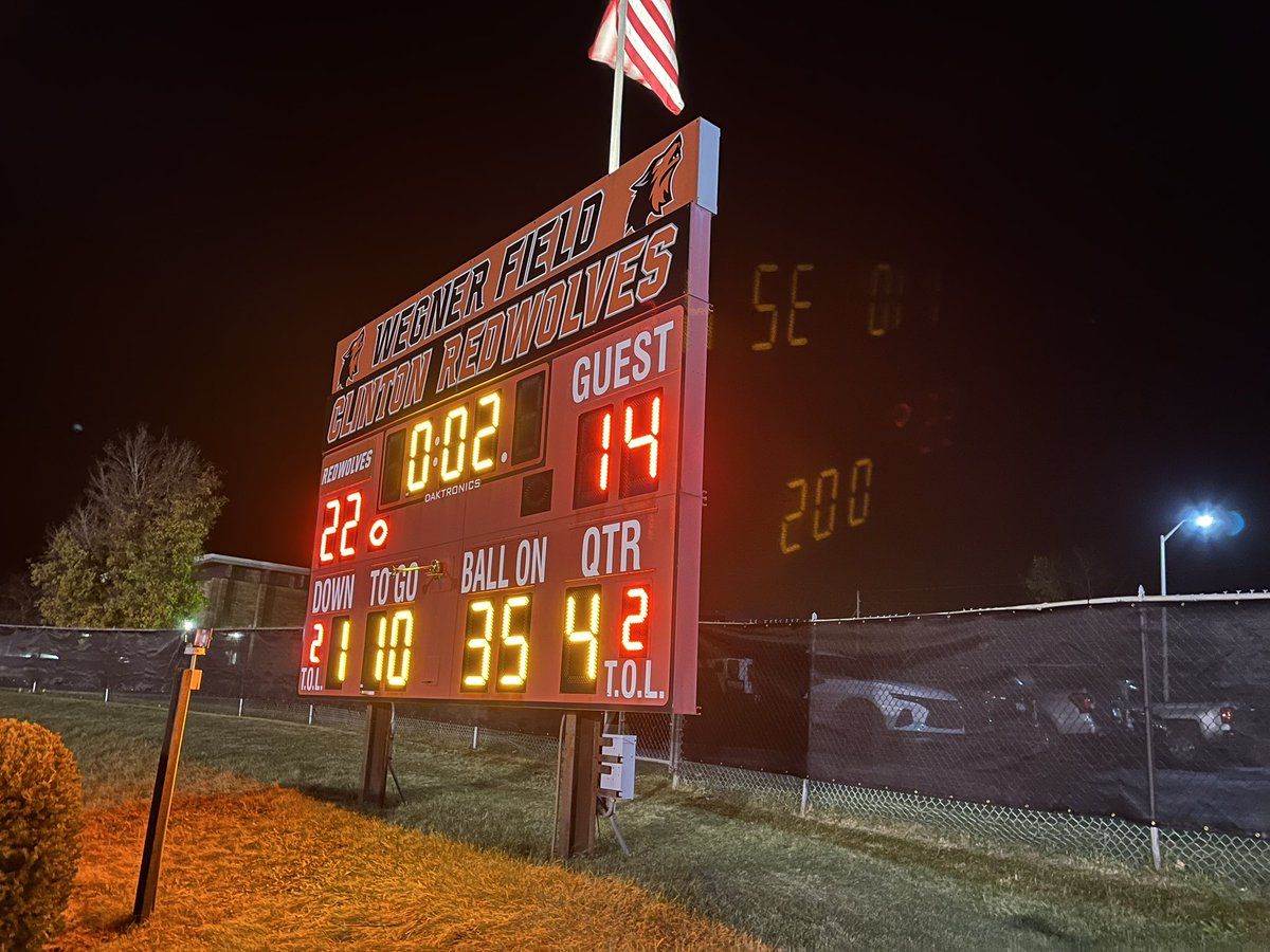 Great game <a href="/ClinRedFball/">Clinton Football</a>!!