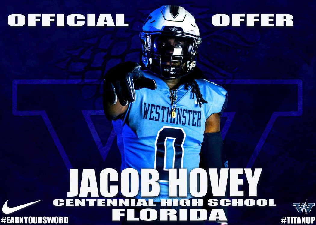Jacob W. Hovey (@jacobhovey10) on Twitter photo Blessed to receive my first offer from Westminster college. BLESSED π<a href="/coachtylance/">Ty Lance</a> <a href="/WCtitansFB/">Westminster Football</a> <a href="/CoachGornitzky/">π―ππππ π²ππππππππ</a> <a href="/Cen10_Football/">Centennial Football</a> <a href="/coachbenzel/">Scott Benzel</a> Blessed to receive my first offer from Westminster college. BLESSED π<a href="/coachtylance/">Ty Lance</a> <a href="/WCtitansFB/">Westminster Football</a> <a href="/CoachGornitzky/">π―ππππ π²ππππππππ</a> <a href="/Cen10_Football/">Centennial Football</a> <a href="/coachbenzel/">Scott Benzel</a>