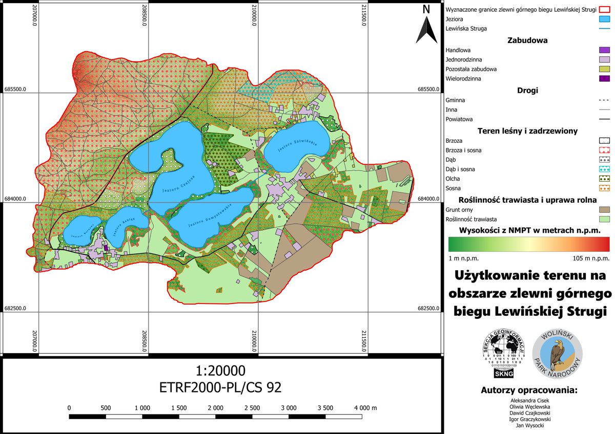 Czaja_02's tweet image. #30MapChallenge #polygons

Land use structure in the catchment area of the Lewińska Struga River in the northeastern part of the Wolin National Park. The shores of the lakes and the course of the Struga determined in the field, calculated catchment boundary using SAGA algorithms.