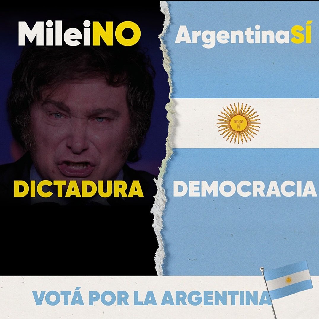 ElCiudaArg's tweet photo. 🇦🇷#MileiNo #ArgentinaSi🇦🇷
🏳️🌈 #OrgulloSi #MileiNo 🏳️⚧️
#40D #DictaduraNuncaMas https://t.co/4l5LEPcy0N