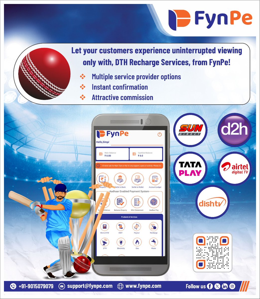 fynpe_payments's tweet image. Let your customers experience uninterrupted viewing only with, DTH Recharge Services, from FynPe!
#DTHRecharge #UninterruptedViewing #DigitalTV #EntertainmentUninterrupted #DTHServices #TVRecharge #FynPeDTH #DigitalEntertainment #RechargeConvenience #TVSubscription #StayConnected