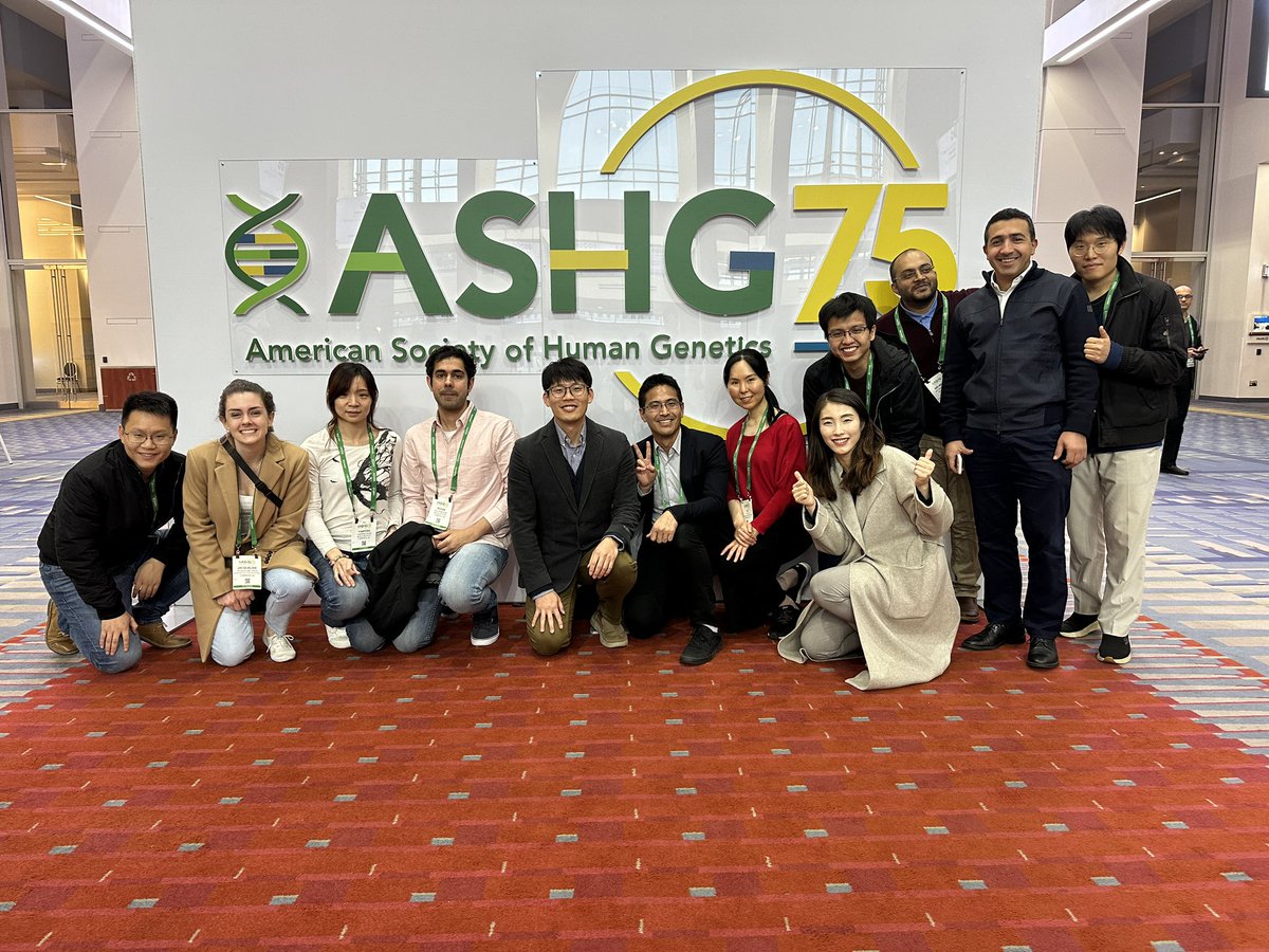 Our crew old and new #ASHG2023 @mghcvrc @MGHHeartHealth @broadinstitute @pnatarajanmd @patrick_ellinor