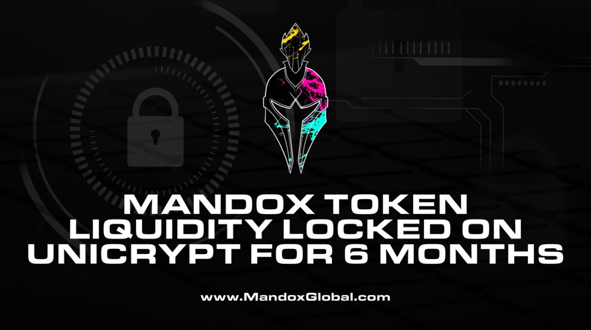 $Mandox Token LP has been locked for 6 months on Unicrypt 

app.uncx.network/amm/uni-v2/pai…