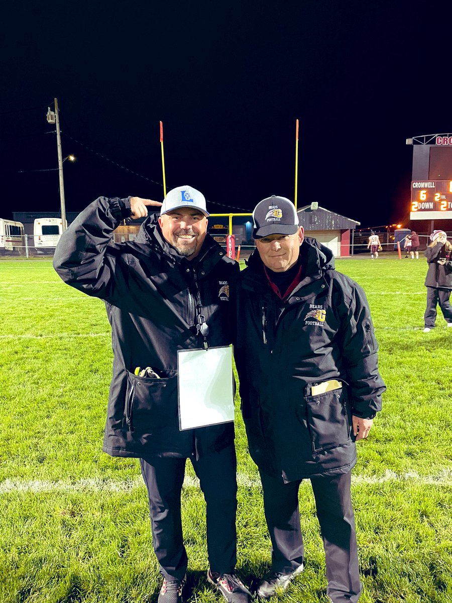 Our Bears had a big win and our now 7-1 and the first seed in CT Class SS. Rocked my Lewiston Blue Devils hat (class of 93) in honor of everyone back home. Good luck hat now!!!!! #BairRaid