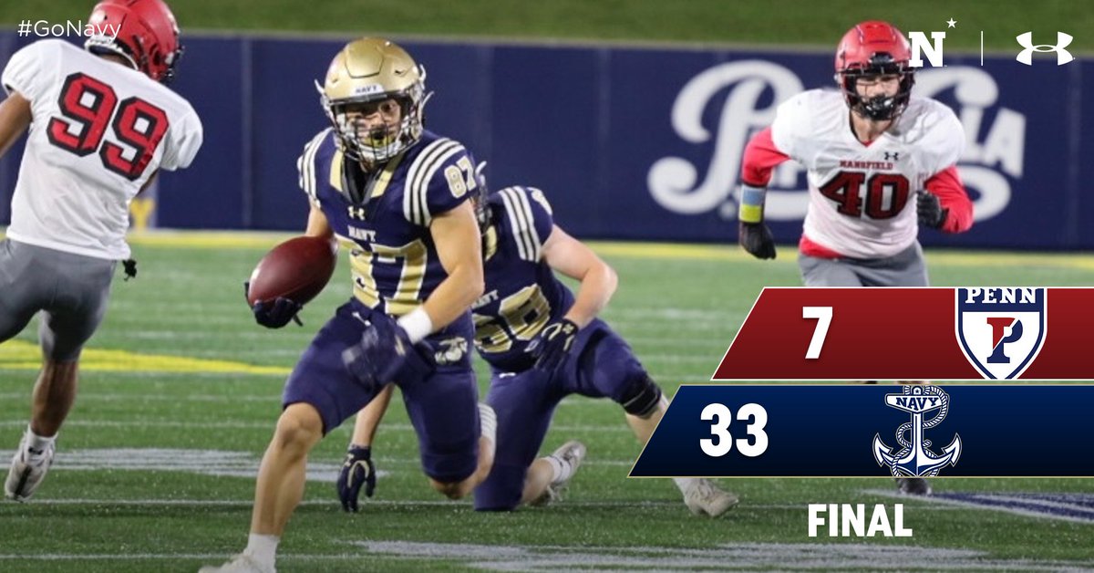 NavySprintFB's tweet photo. FINAL: Navy 33, Penn 7

Navy wins the Collegiate Sprint Football League South Division and will play in the CSFL Championship Game next Sunday afternoon. 

#GoNavy | @NavyAthletics https://t.co/Ih5kpgGmDr