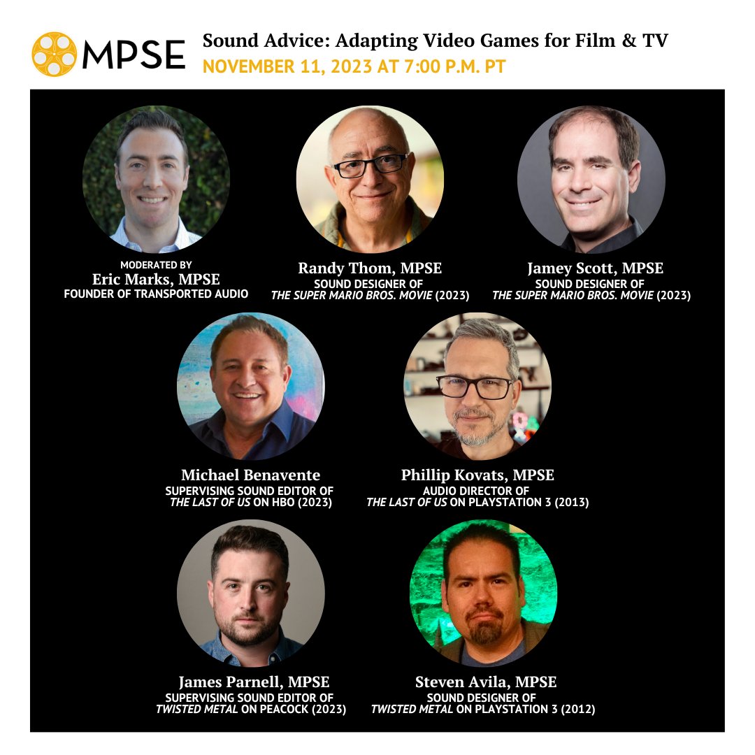 Impact24PR's tweet photo. Tune in to @TransportdAudioโs Eric Marks (@NYSt80Mind) on his โSound Advice: Adapting Video Games for Film & TVโ panel, happening November 11, at 7 p.m.!
@mpseorg #SoundDesigner #SoundEditor #AudioDirector #Sound #BehindTheScenes #BehindTheCamera #TV #Film (1/3) https://t.co/qSdiJwPEUA