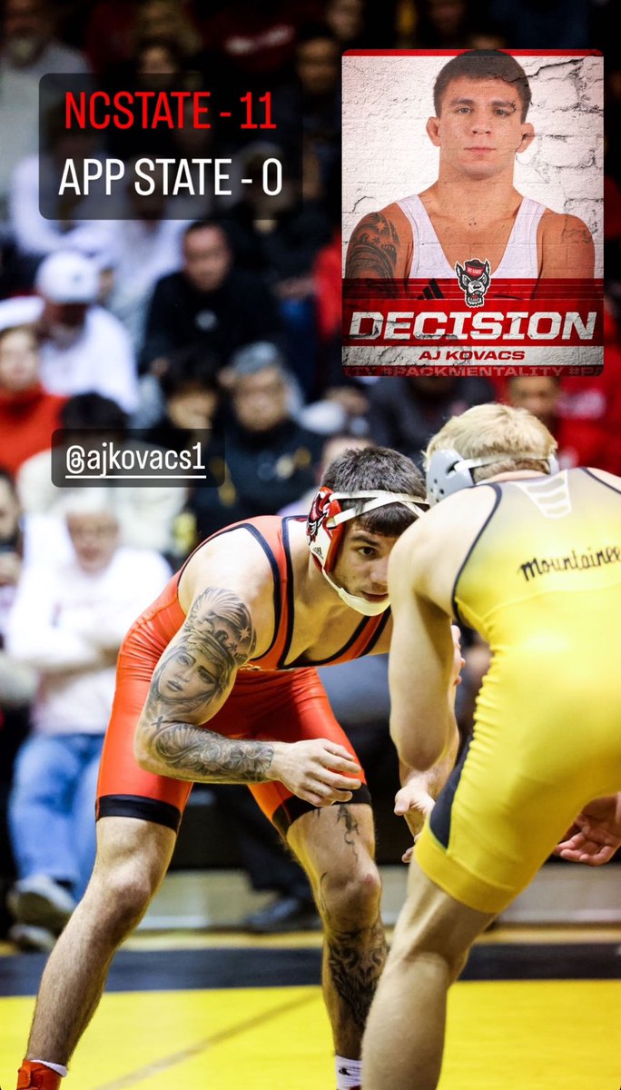 HattersWrestle's tweet photo. Three #HattersWrestling alumni with victories in NC State Vs App State Dual 👏🏻 https://t.co/UQ0dORQrAl