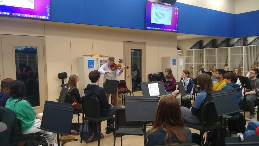Today Dr. Bernard Zinck, Violin Professor at UW-MILWAUKEE, performed for our Orchestra students!