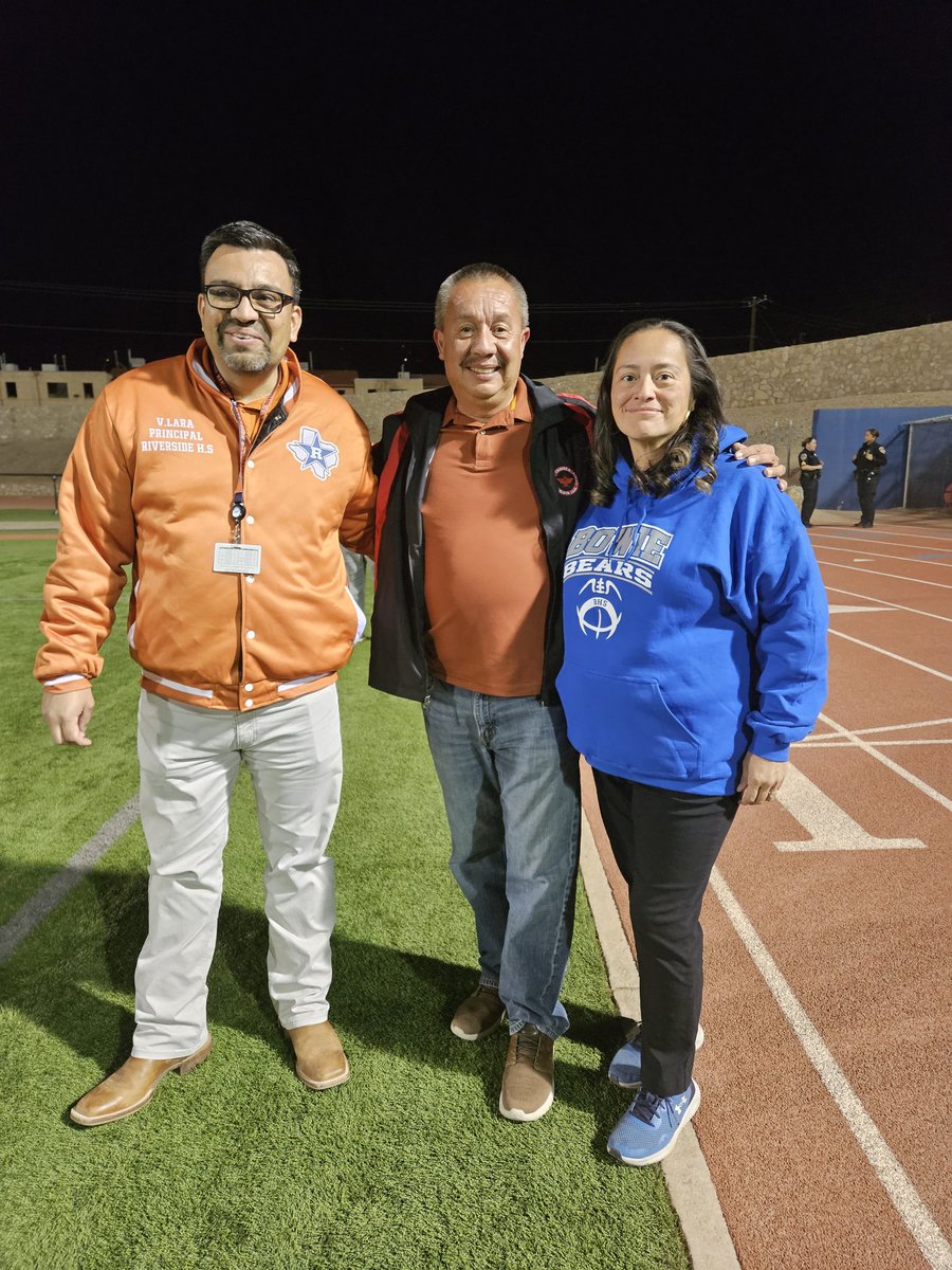 A great game between Bowie HS & Riverside HS - I have the honor of watching the game with two great leaders and friends @YsletaISD