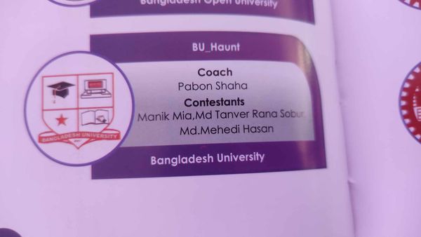 themdmehedi's tweet image. CPC Asia Regional Programming Contest 2023. #ICPC2023 #mock_contest #BUBT #mehedihasan
Team #bu_haunt