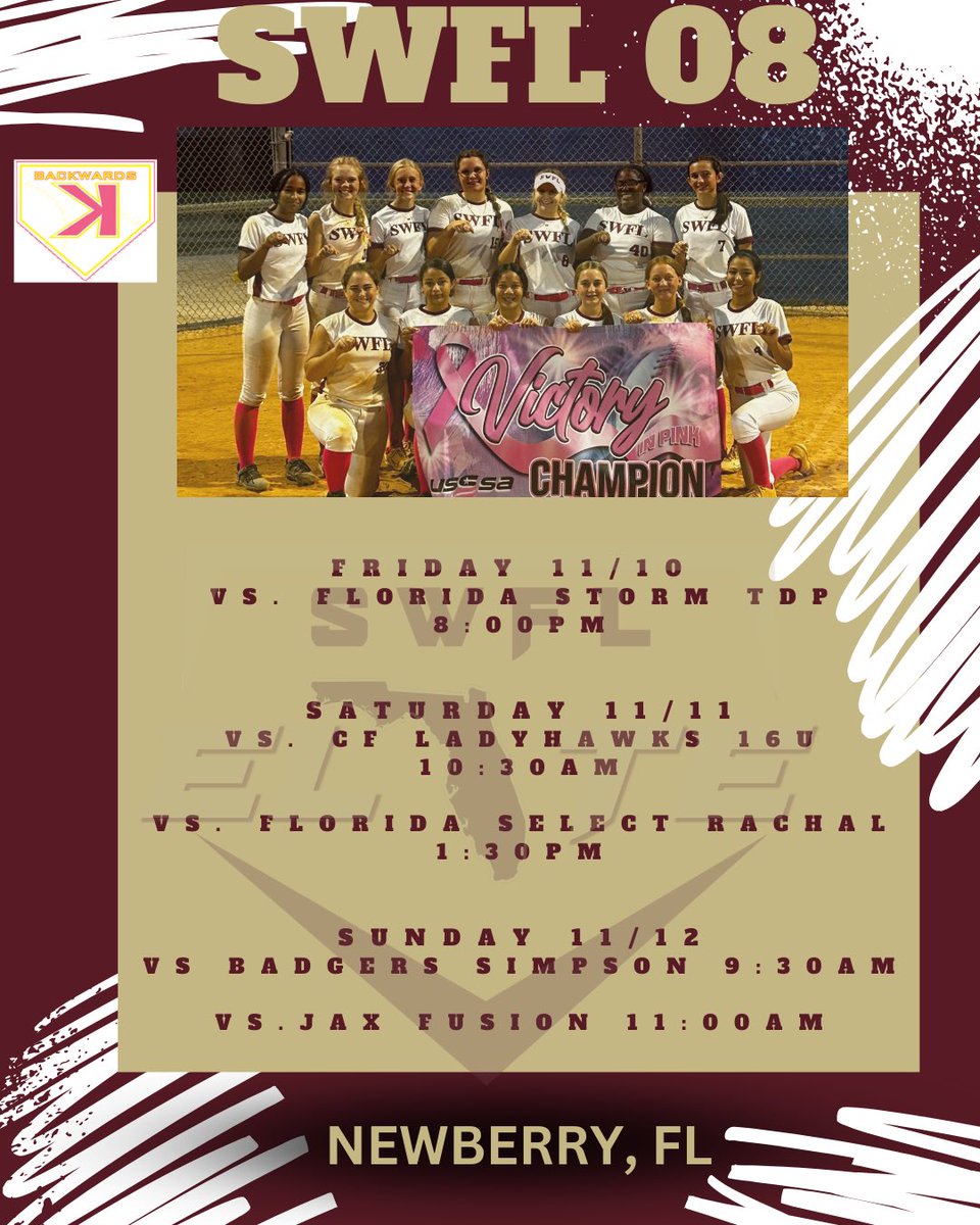 SWFLElite239's tweet photo. We are going to be playing in Newberry, FL in the Backwards K tournament. https://t.co/OKw0pHm4ju