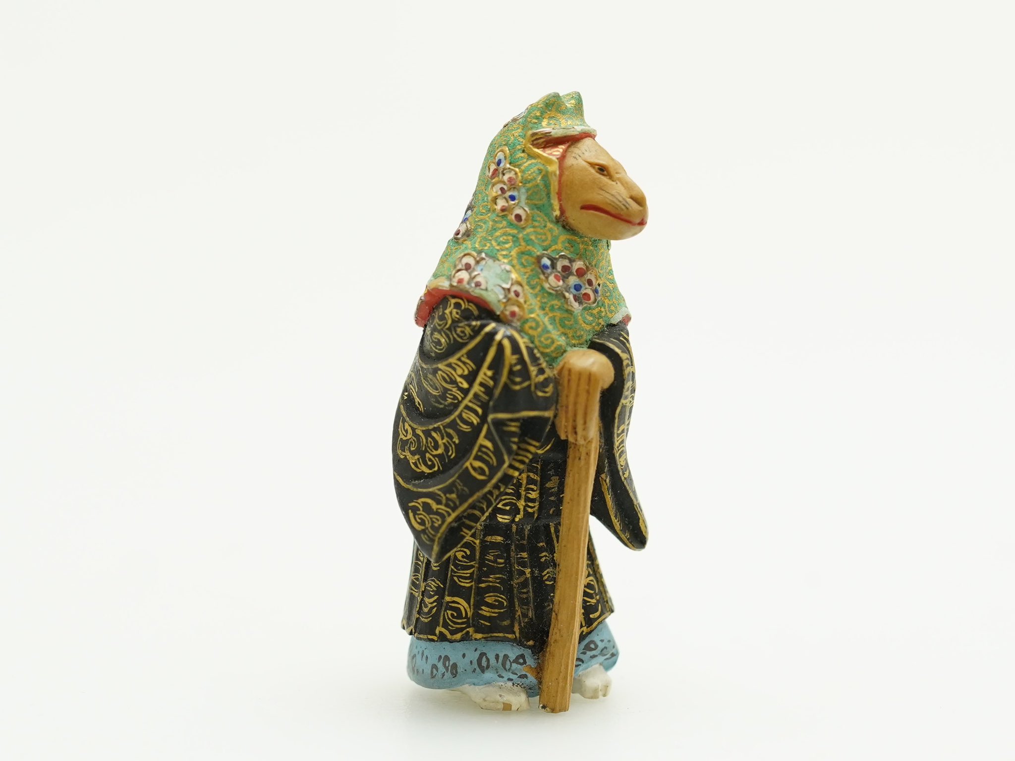 古根付 Netsuke 江戸期 鹿角 妖怪狐 狐 白蔵主 きつね 稲荷神 釣狐
