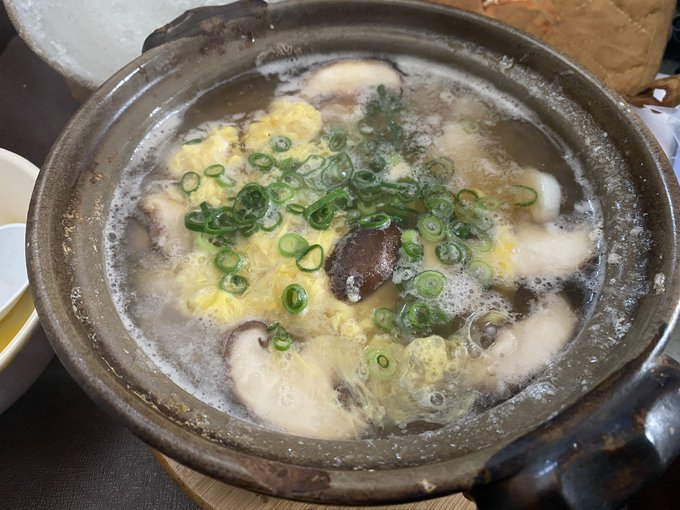 昨日の鍋だしで雑炊。 