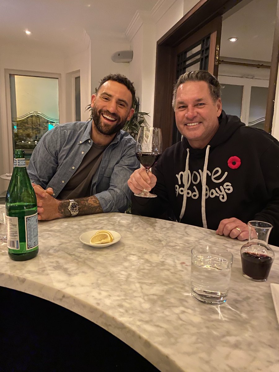 Two buddies hanging out. Looking forward to your first appearance on ⁦@hockeynight⁩ ⁦@BizNasty2point0⁩