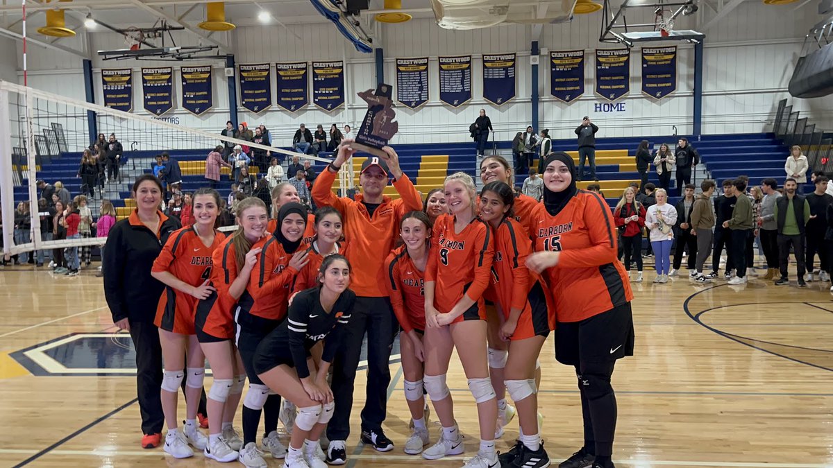 DHSAthletics1's tweet photo. Varsity Volleyball:  2023 MHSAA District Champs! https://t.co/CUGYE81w7P