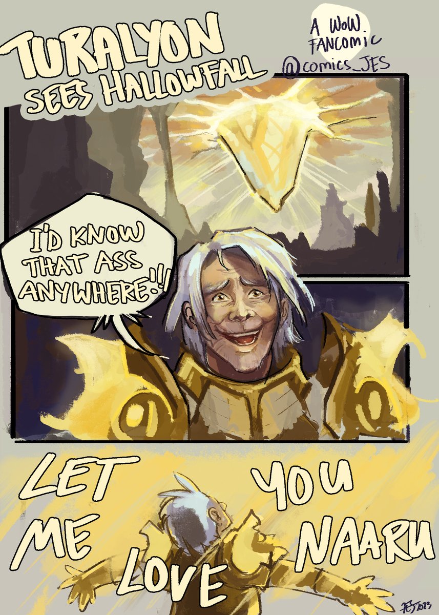 comics_JES's tweet photo. A quick comic after seeing #BlizzCon2023  #Warcraft #worldofwarcraft #Turalyon #TheWarWithin #comics https://t.co/YaQRV0hNxL