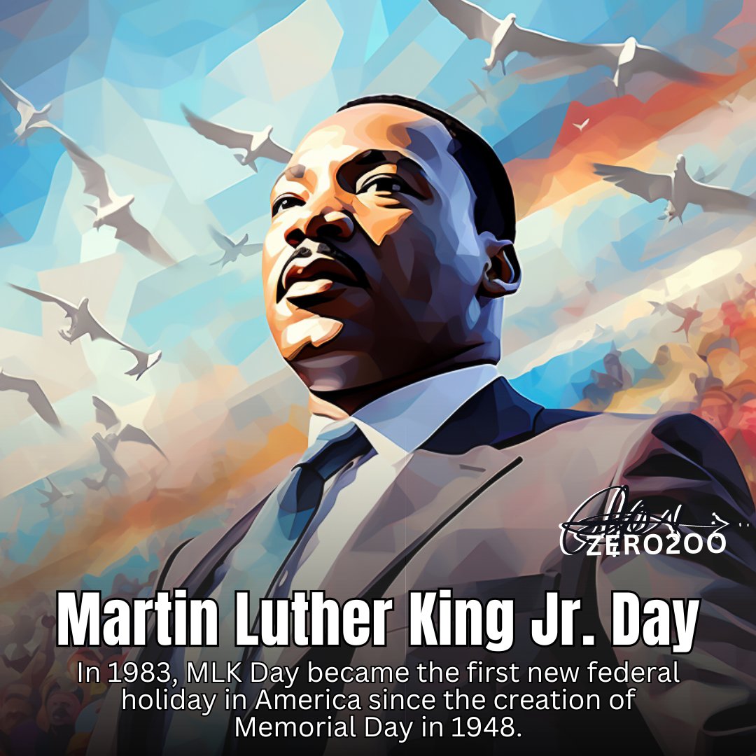 Day 275-MLK Day became a federal holiday in 1983. We honor the enduring legacy of a true visionary and advocate for justice. Dr. King's dream of equality and his tireless efforts for civil rights have left an indelible mark on history. #MLKDay #LegendsInLivingColor