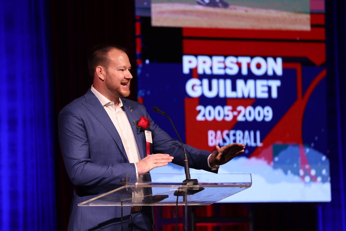 Preston Guilmet, welcome to the Arizona Sports Hall of Fame! 👏 For one of the most prolific pitchers in program history, a richly deserved honor 🙌 #BearDown