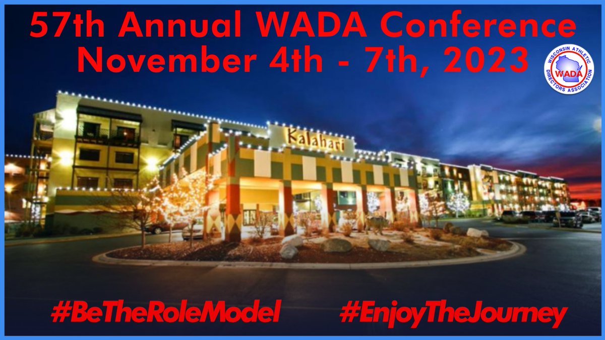 The 57th Annual WADA Conference begins tomorrow! Excited to network, learn, and share with education-based athletic leaders from across the state! #BeTheRoleModel #EnjoyTheJourney