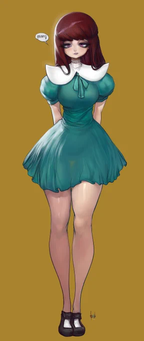 Sorry for not poting much in a long time, I was with back pain on a bed and saw the Barbie commercial from the 70s and I loved the girl in the green dress, I wonder if I can capture her facial expression.