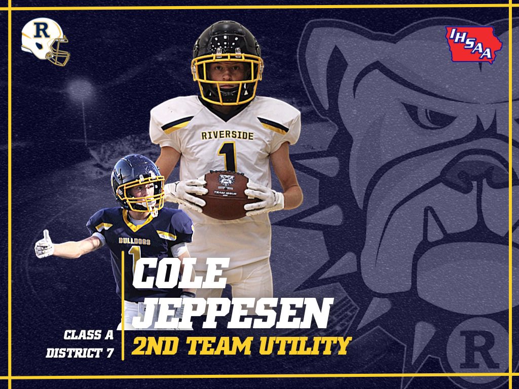 Congrats to Cole Jeppesen on being named the Class A, District 7 Second-Team Offensive Utility!

27 rec
405 rec yards
3 rec TDs

#RivFootball