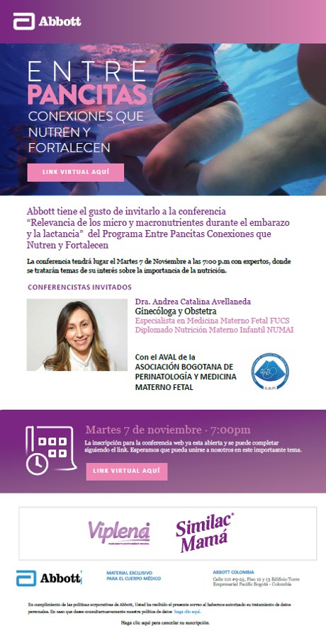 ABP_MMF_BOGOTA's tweet photo. Este 07 de noviembre iniciamos nuestra triada de conferencias virtuales SIN COSTO de nutrición y embarazo... No se las pierda. https://t.co/cH9NiCVGFi$ https://t.co/bcEEZlZtnq