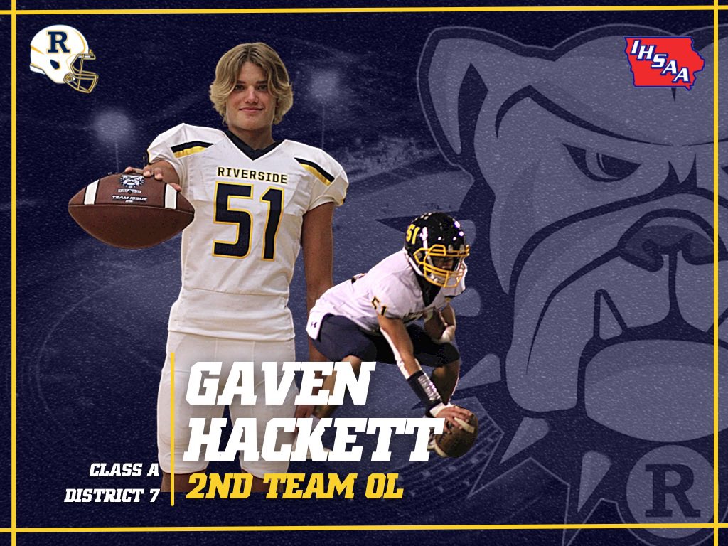 Congrats to Gaven Hackett on being named the Class A, District 7 Second-Team Offensive Line!

#RivFootball