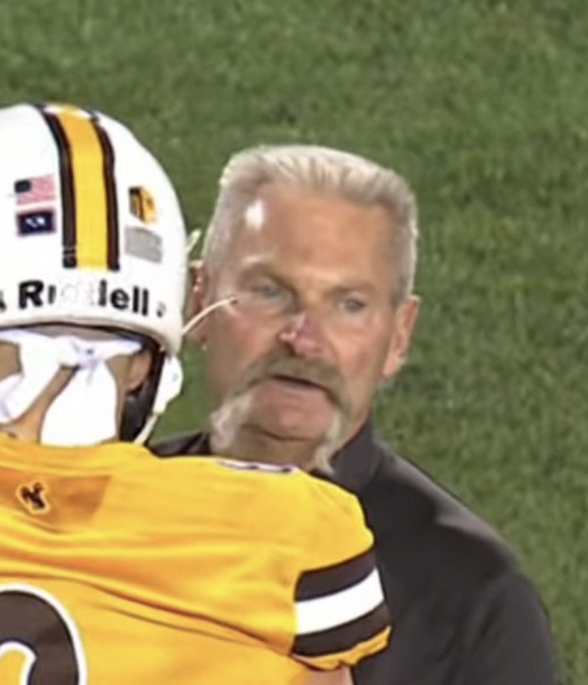 It's unfortunate that every time we see him it's for a bad reason, but glad we briefly got to see the legend that is Wyoming's athletic trainer on TV briefly