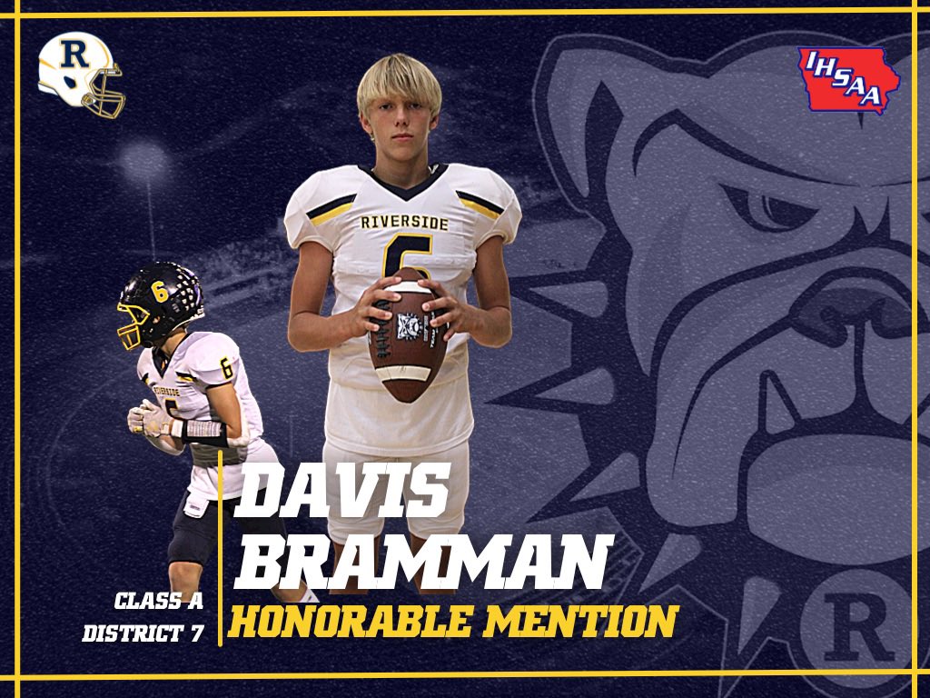 Congrats to Davis Bramman on being named the Class A, District 7 Honorable Mention!

#RivFootball