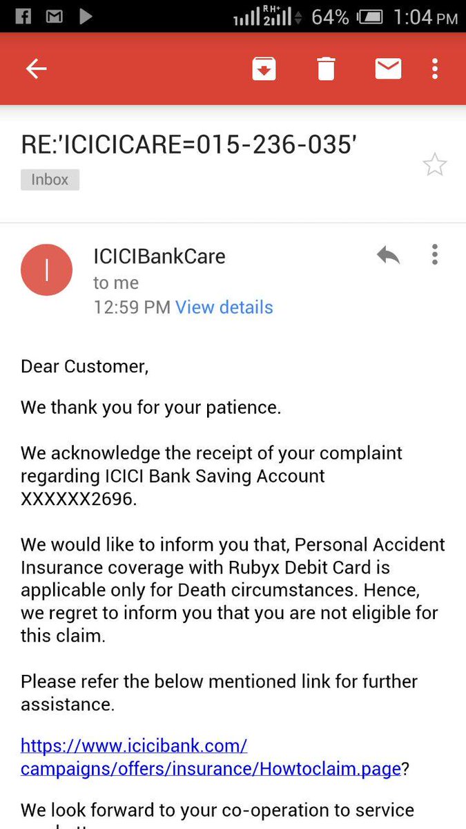 forcivilians's tweet photo. #debitcardinsurance @HDFC_Bank டெபிட் கார்டு தனிநபர் விபத்து காப்பீட்டு தொகை, ஒருவர் உயிர்இழந்தால் மட்டுமே என்று முன்னே கூறியது. ஆனால்,@ICICIBank டெபிட் கார்டு தனிநபர் விபத்து காப்பீட்டு தொகை விபத்து நேர்த்தாலே இருக்கிறது என்று கூறி ; பிறகு நிராகரிப்பது ஊழல் தானே! #DigitalIndia https://t.co/Eptg1c4U1v