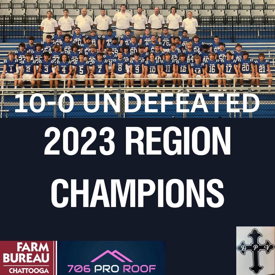 _CasieBryant's tweet photo. The @TrionFootball1  have clinched the Region Championship for the first time in two decades. In addition, Trion Football has achieved a PERFECT 10-0 season, marking the first time since 1974! Congratulations to the Dogs! 
Trion defeated Darlington School 42-14 https://t.co/rx4R6R3GZ6