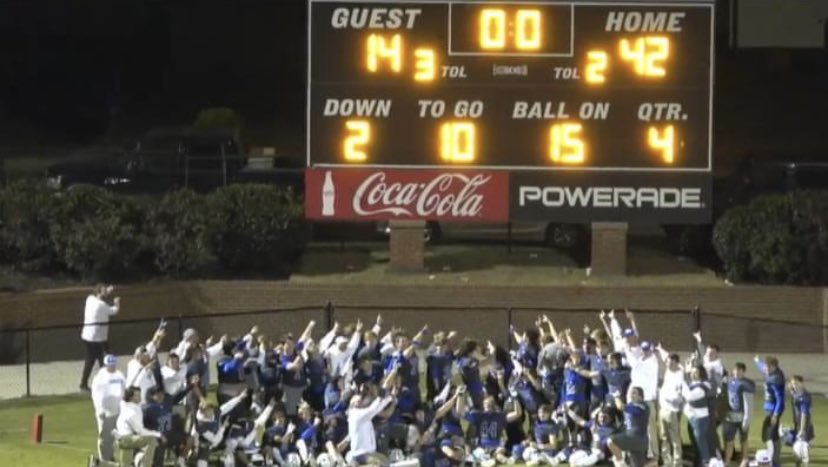 _CasieBryant's tweet photo. The @TrionFootball1  have clinched the Region Championship for the first time in two decades. In addition, Trion Football has achieved a PERFECT 10-0 season, marking the first time since 1974! Congratulations to the Dogs! 
Trion defeated Darlington School 42-14 https://t.co/rx4R6R3GZ6