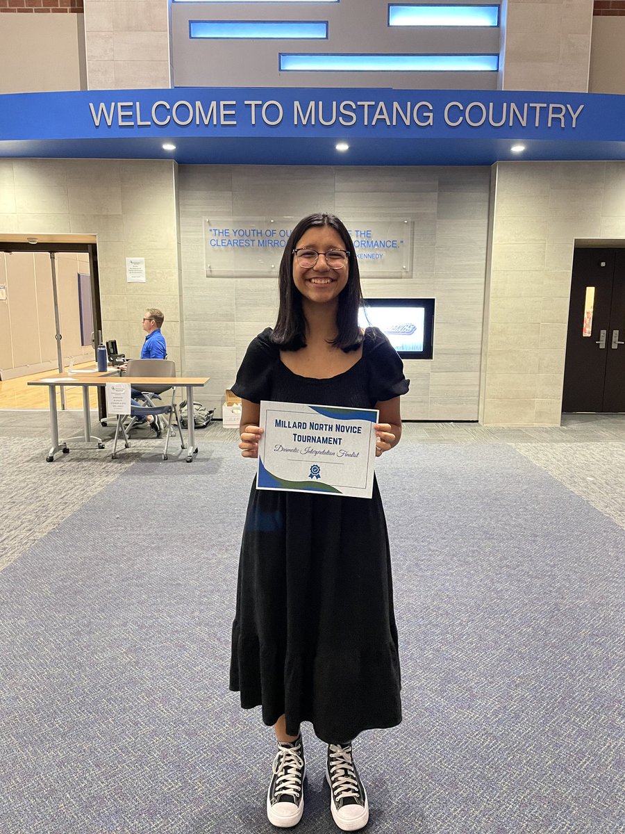 Millard North Novice

Panther Speech Team finished 4th overall out of 23 schools!

Medalists:
🥈 2nd - DUO Grace &amp; Ruby
🥉 3rd - DUO Veronica &amp; Delaney
🏅 6th - IMPROMPTU Thomas
🏅 9th - DI Veronica 

#npspanthers
