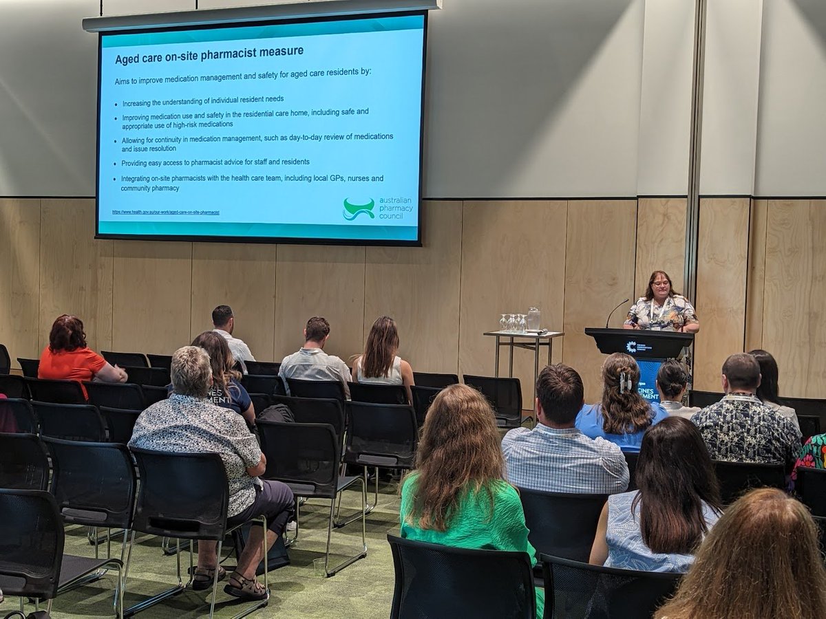 Advanced Pharmacy Australia (@adphaau) on Twitter photo Thanks to <a href="/claireBPharm/">Claire Bekema</a> from @AusPharmCouncil on giving an update on the Fed Govt's Onsite #AgedCarePharmacist Program & Growing the new generation of #AgedCarePharmacists #SHPAGeriMed #SHPATransitionCare We are so excited to see this finally be implemented soon! #MM2023SHPA Thanks to <a href="/claireBPharm/">Claire Bekema</a> from @AusPharmCouncil on giving an update on the Fed Govt's Onsite #AgedCarePharmacist Program & Growing the new generation of #AgedCarePharmacists #SHPAGeriMed #SHPATransitionCare We are so excited to see this finally be implemented soon! #MM2023SHPA