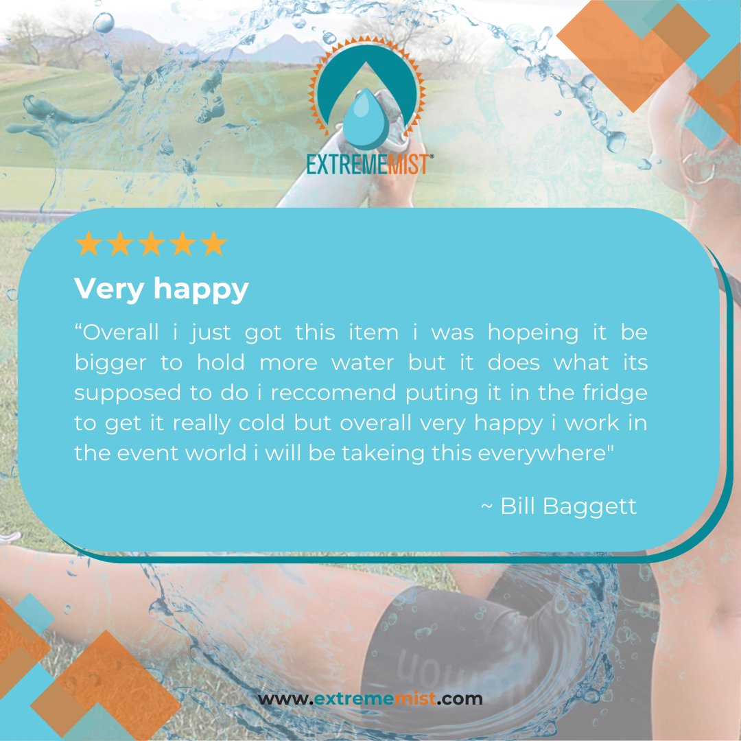 ExtremeMistPCS's tweet image. We're thrilled to hear you're finding our product useful for your events. Your suggestion to chill it in the fridge is a great tip! We appreciate your support and look forward to keeping you hydrated wherever you go. Cheers!
#StayHydrated #GoMist #misting #waterbottle #cooling