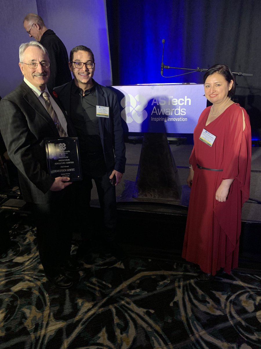 Congrats to our ⁦<a href="/UofAALES/">UAlberta Faculty of ALES</a>⁩ ASTech finalists Marleny Saldana, John Basarab and Graham Plastow! ⁦@DeanALES_UofA⁩