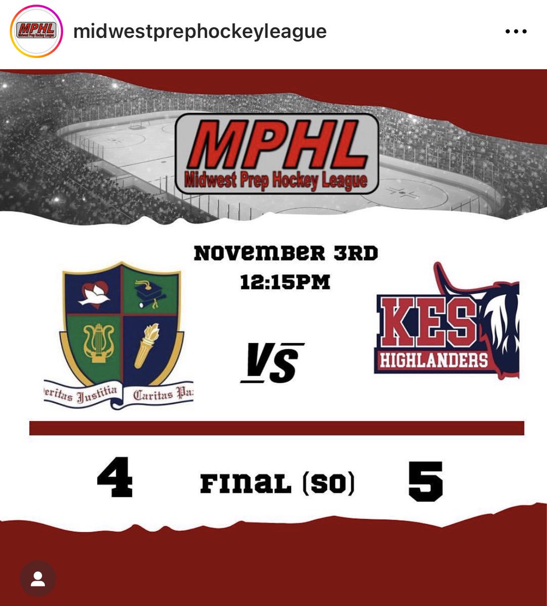 Opening MPHL game. Tough loss with 4-2 lead late in the 3rd. Great effort boys!