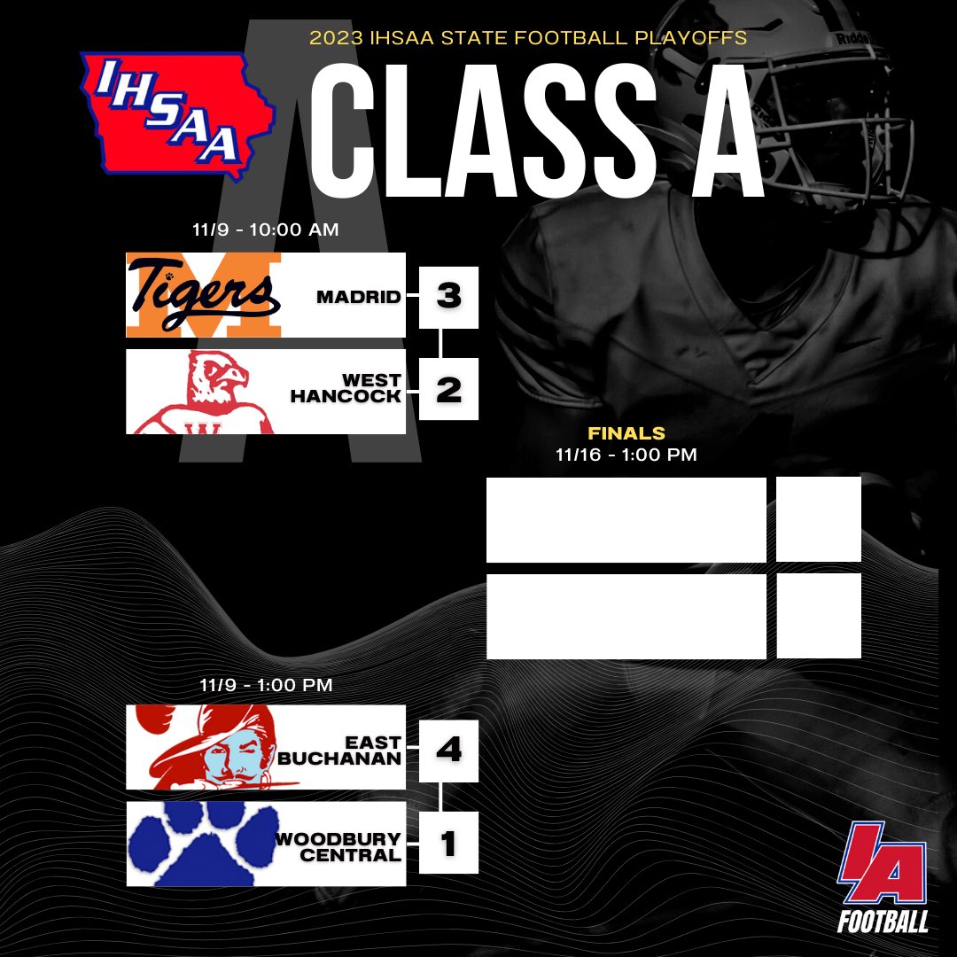 🔥 CLASS A 🔥

We’ll kickoff Thursday with a few incredible Class A matchups!

#IAfootball | #iahsfb