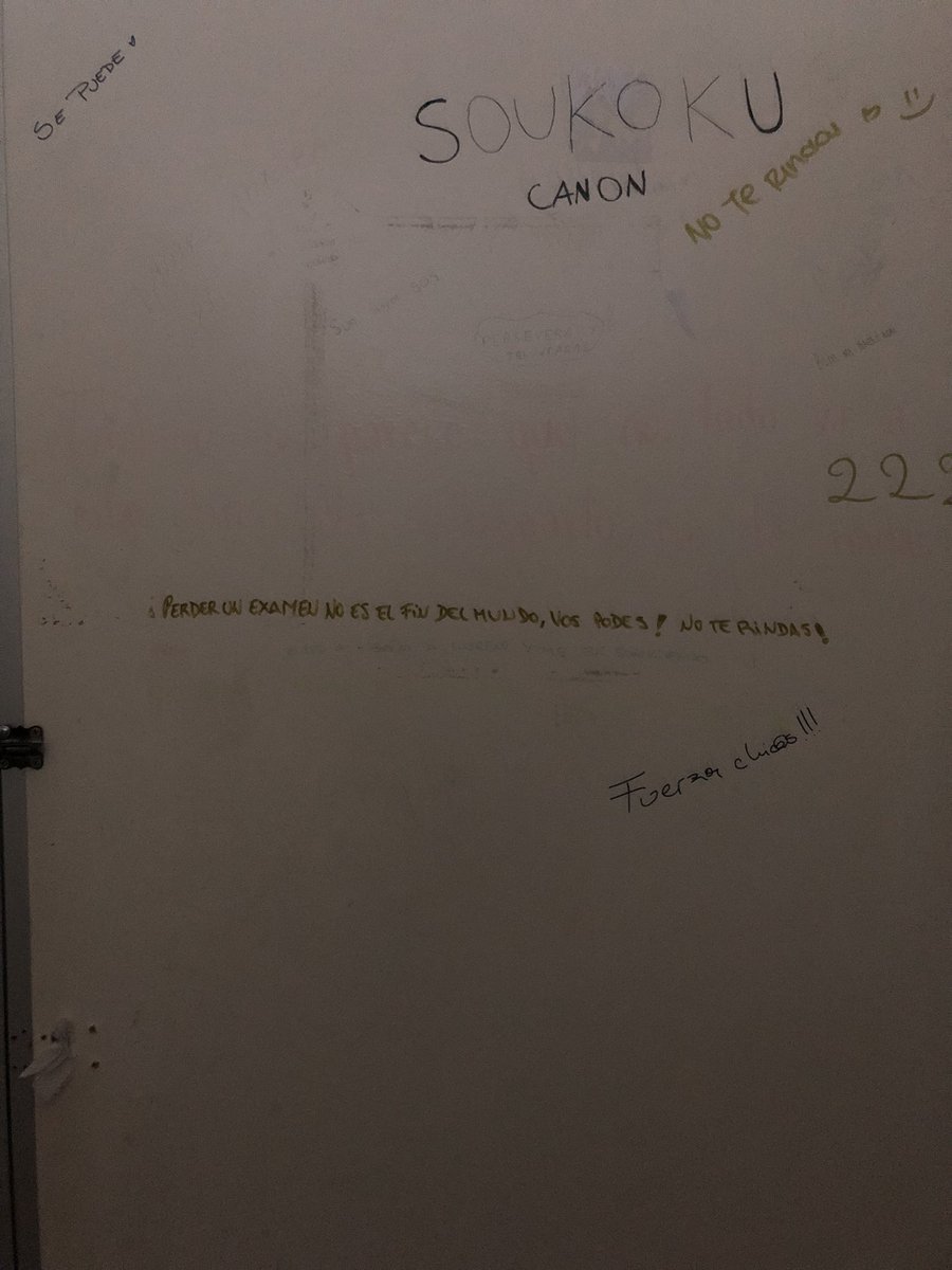 gracias totales a la persona que escribió esto en el baño de alpargatas 🫶🏼🥲