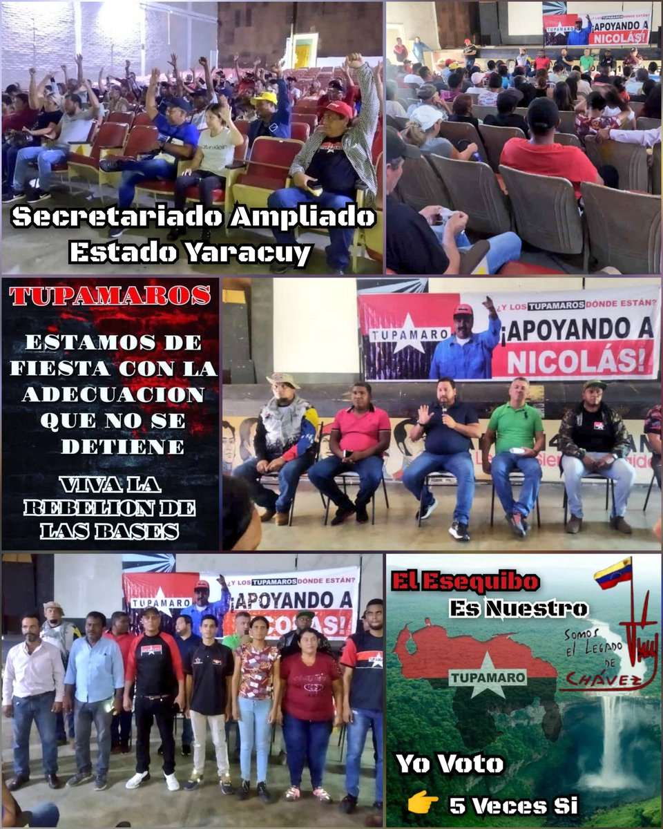 "Luchar, fracasar, volver a luchar, fracasar de nuevo, volver otra vez a la lucha, y así hasta la victoria: ésta es la lógica del pueblo, y él tampoco marchará jamás en contra de ella" Mao Tse Tung
Secretariado Ampliado en el Edo <a href="/MRT_yaracuy/">Yaracuy_MRT</a> 
#VenezuelaIntegra 
<a href="/NicolasMaduro/">Nicolás Maduro</a>