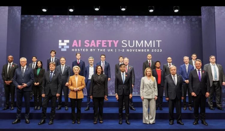 Full marks to all the attendees of the AI Safety Summit for looking uncannily like automatons run by an AI machine in this press op. Hope they’re being held in check by some well defined safety rules 😉😂

#AISafetySummit #ai #tech #parody