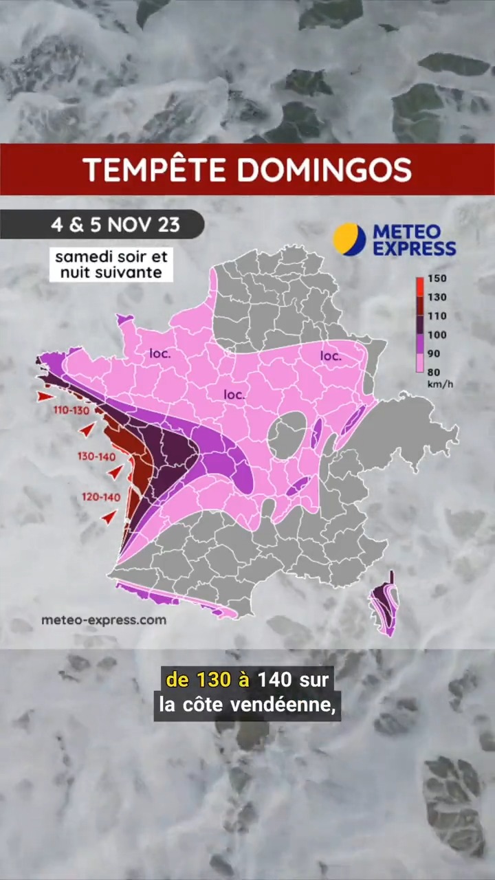 Tempête Domingos ce samedi : l'arc atlantique le plus menacé - Météo Express