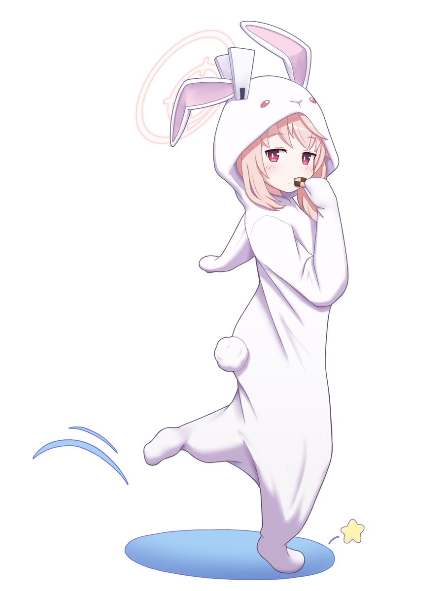 1girl animal costume solo halo white background looking at viewer simple background  illustration images