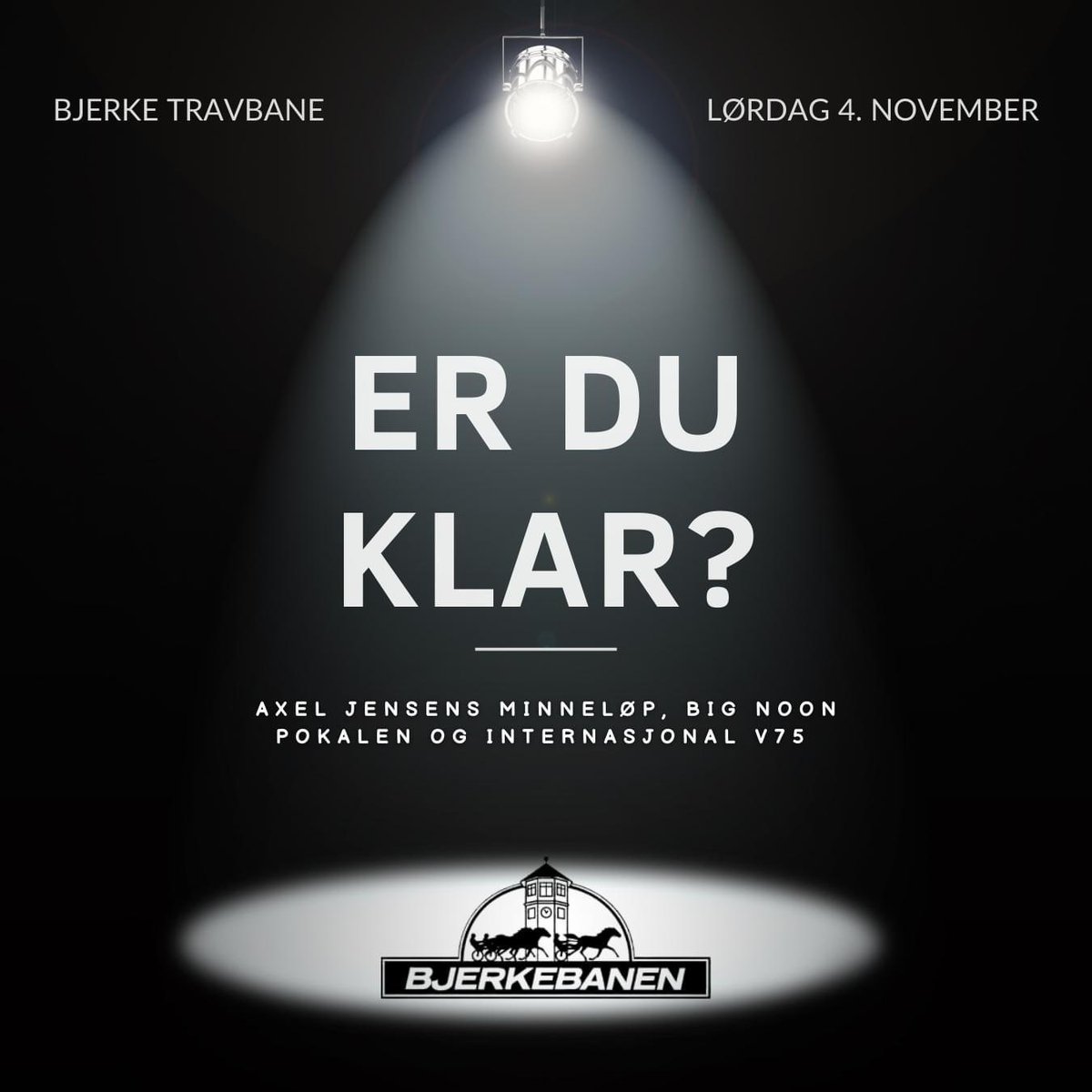 Det er klart for den store Axel Jensen-dagen og topphestene står i kø. Tradisjonen tro blir det mystikk og trolsk stemning når hovedløpet dras av sted🏆 

Så langt er det opphold, og første løp begynner 14.45 - selveste Axel Jensens Minneløp går 18.20⭐️ 

Håper vi ses🤩