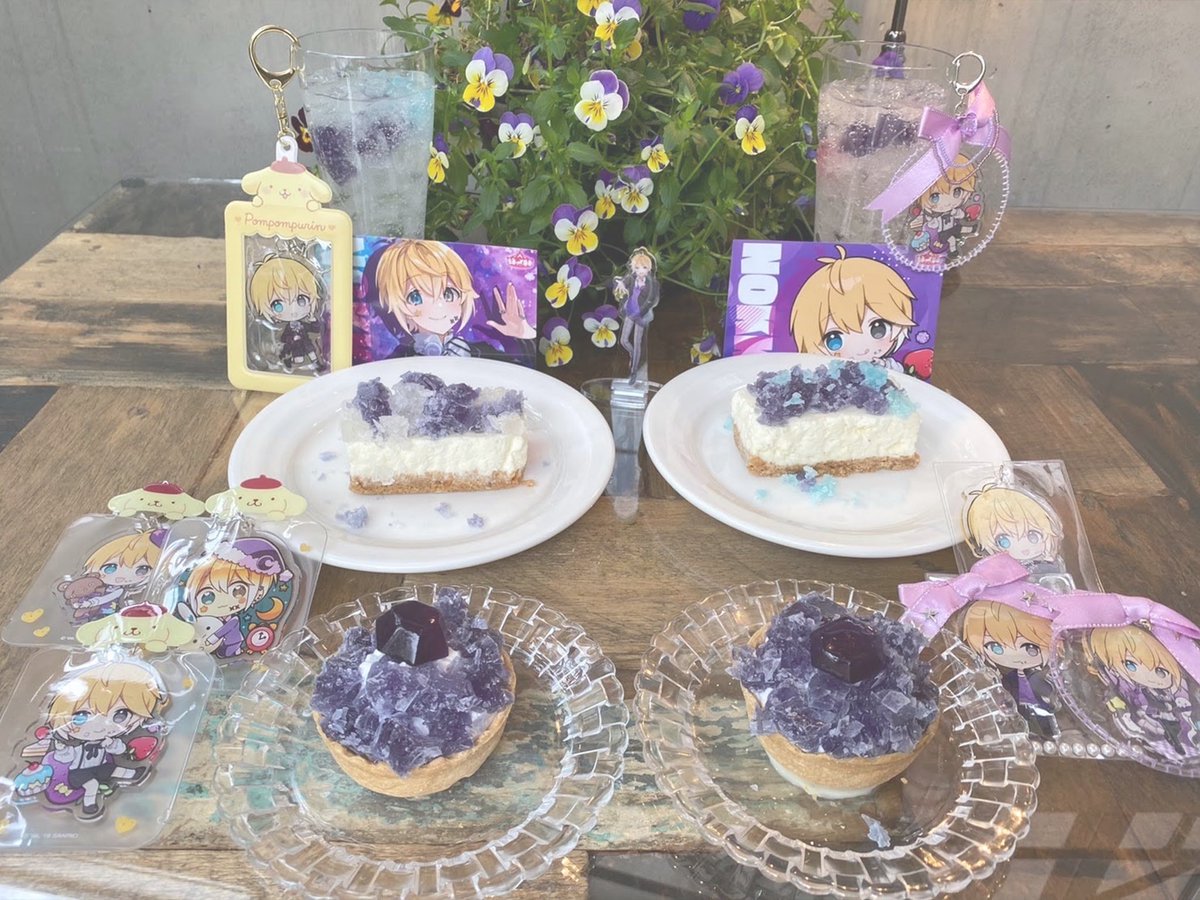food cake blonde hair blue eyes flower table plate  illustration images