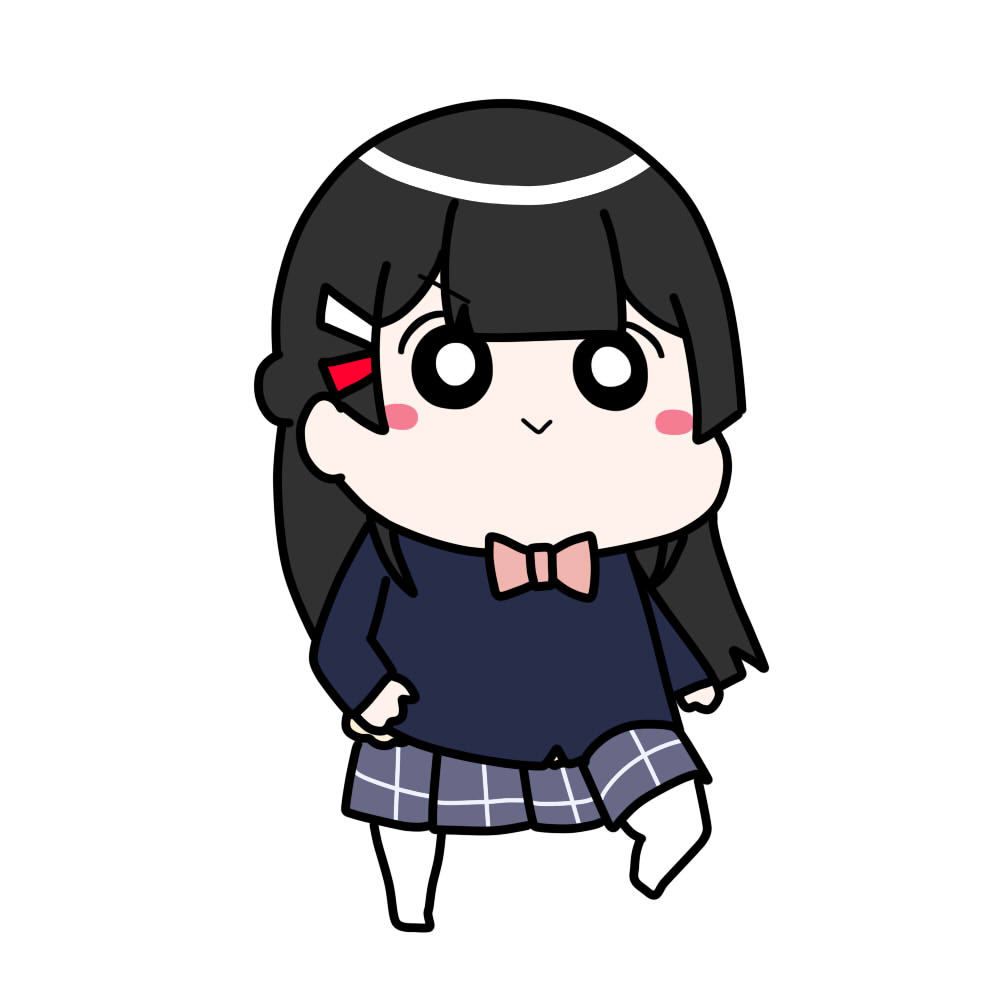 tsukino mito 1girl black hair solo skirt long hair hairclip hair ornament  illustration images