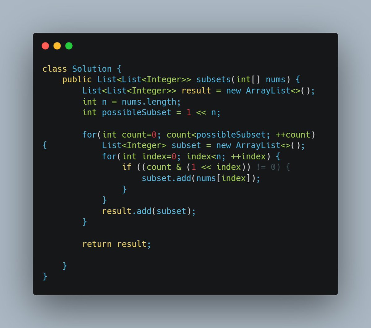 IVigneshDavid1's tweet image. Day 16 of #75daysOfCode
LeetCode: 78. Subsets / 90. Subsets II

Missed Two days due to work
#codechallenge #codingchallenge #leetcode #dsa